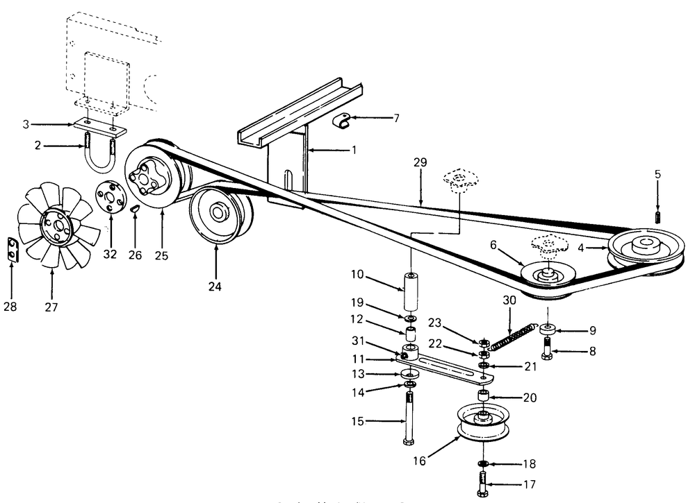 Drive Diagram and Parts List for 1610 0350042U-135393100-135393399-136393100 Cub Cadet Lawn Tractor